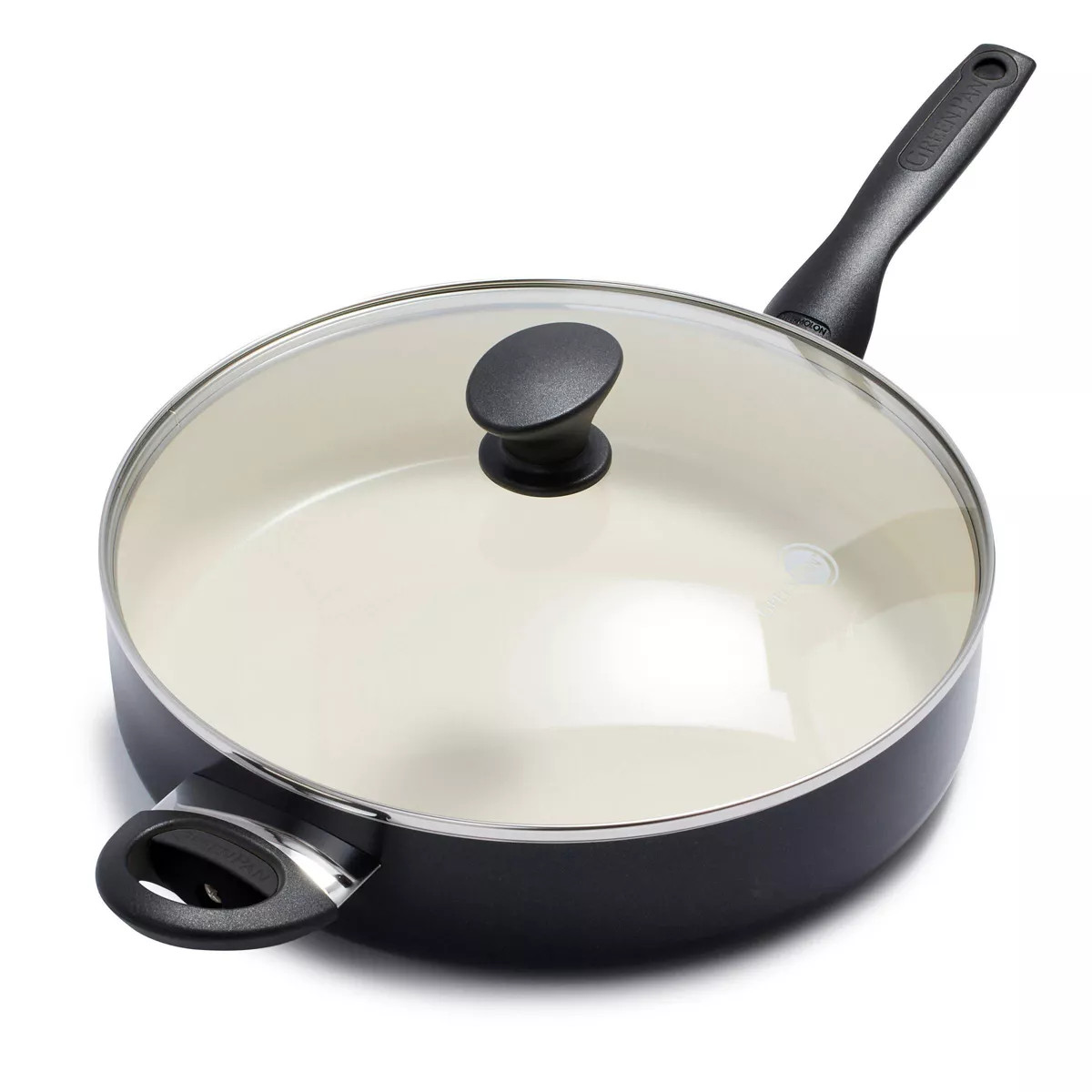 GreenPan Rio 5qt Ceramic Nonstick Covered Saute Pan with Helper Handle Black | Target