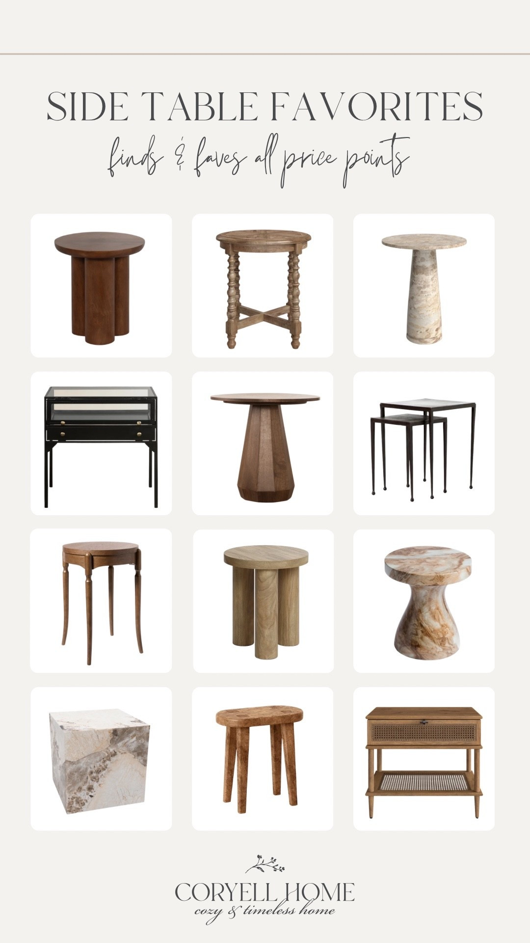 Side table favorites at all price points and budgets! From lightly traditional style tables to warm wood finish tables that lean organic, these are some of my favorite pieces for living room sofas, cozy corner chairs and more! All so timeless! 🤍

#LTKSeasonal #LTKHome