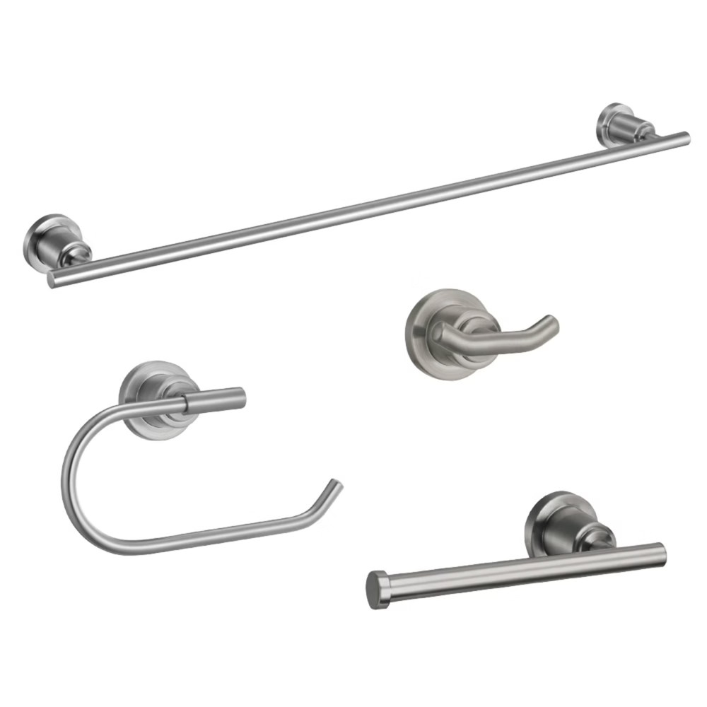 4pc Geneva Bathroom Accessory Kit Satin Nickel - Design House LA | Target