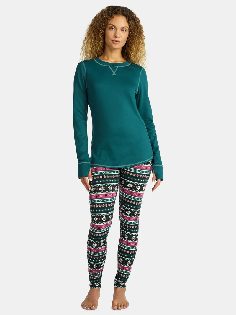 ClimateRight by Cuddl Duds Women's and Women’s Plus Top and Leggings Set, 2-Piece | Walmart (US)
