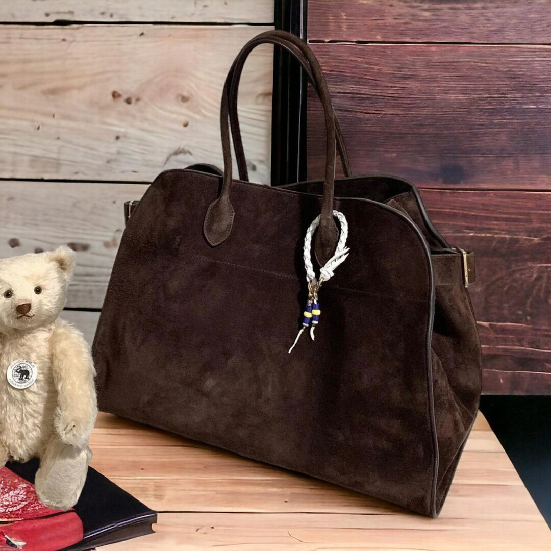 Leather Tote Bag for Women Soft Suede Leather Shoulder Bag Large Everyday Handbag for Work, Shopp... | Etsy (US)