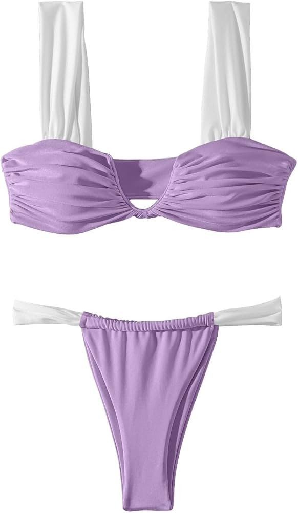 Bikini Sets for Womens Plus Size Rash Guard Capris Long Swim Shorts Tankini Women Swimsuits 2 Pie... | Amazon (US)