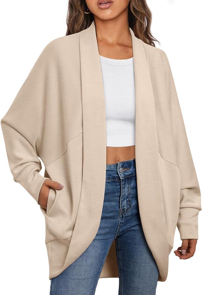 AUTOMET Womens Lightweight Cardigans Open Front Coats Oversized Jackets Long Sleeve Fall Fashion ... | Amazon (US)