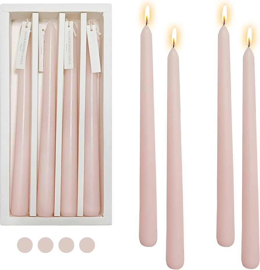 Rose Taper Candle Scent Candle Sticks,10 Inch Colored Candlesticks Scented Tapered Candle Pink Lo... | Amazon (US)