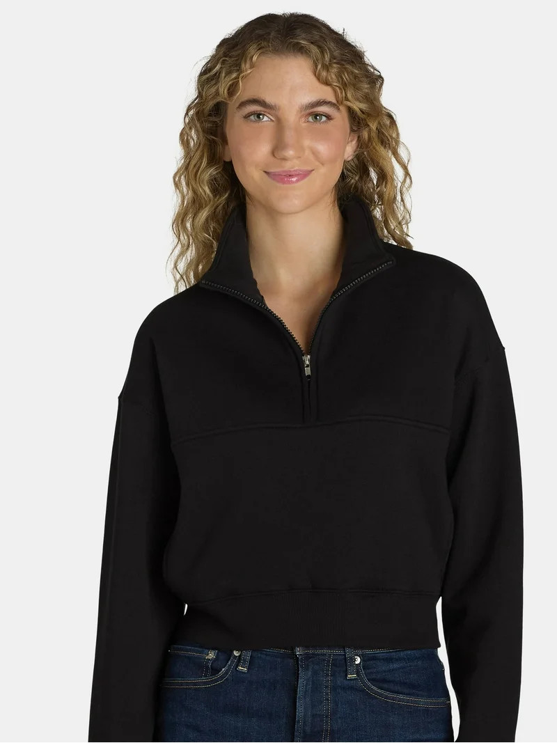 No Boundaries Zip Mocknk Pullover, Size XXS-XXL - Walmart.com | Walmart (US)