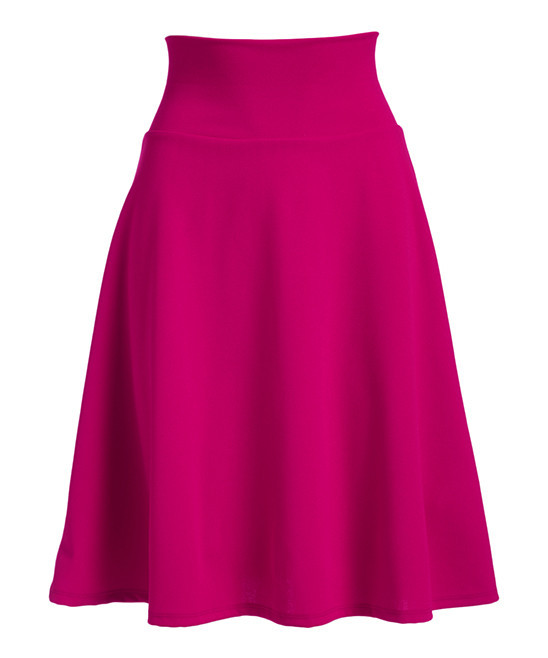 VKY & CO Women's Career Skirts FUSCHIA - Fuschia Crepe Tummy-Tuck High-Waist A-Line Skirt - Women &  | Zulily
