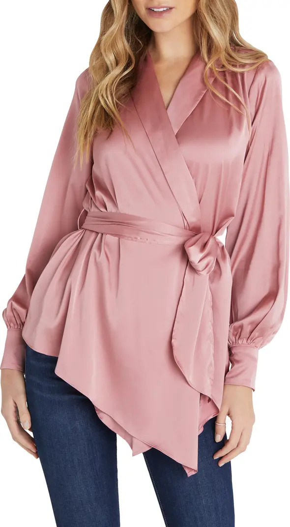 VICI Collection Satin Wrap Blouse | Nordstrom | Nordstrom