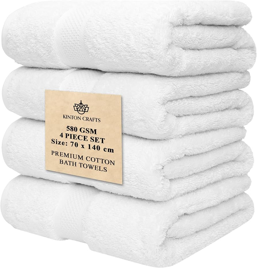 Premium Bath Towels Ultra Soft (Pack of 4-27.5 x 55.11 inch) Cotton Towels|Fast Drying|High Absor... | Amazon (US)