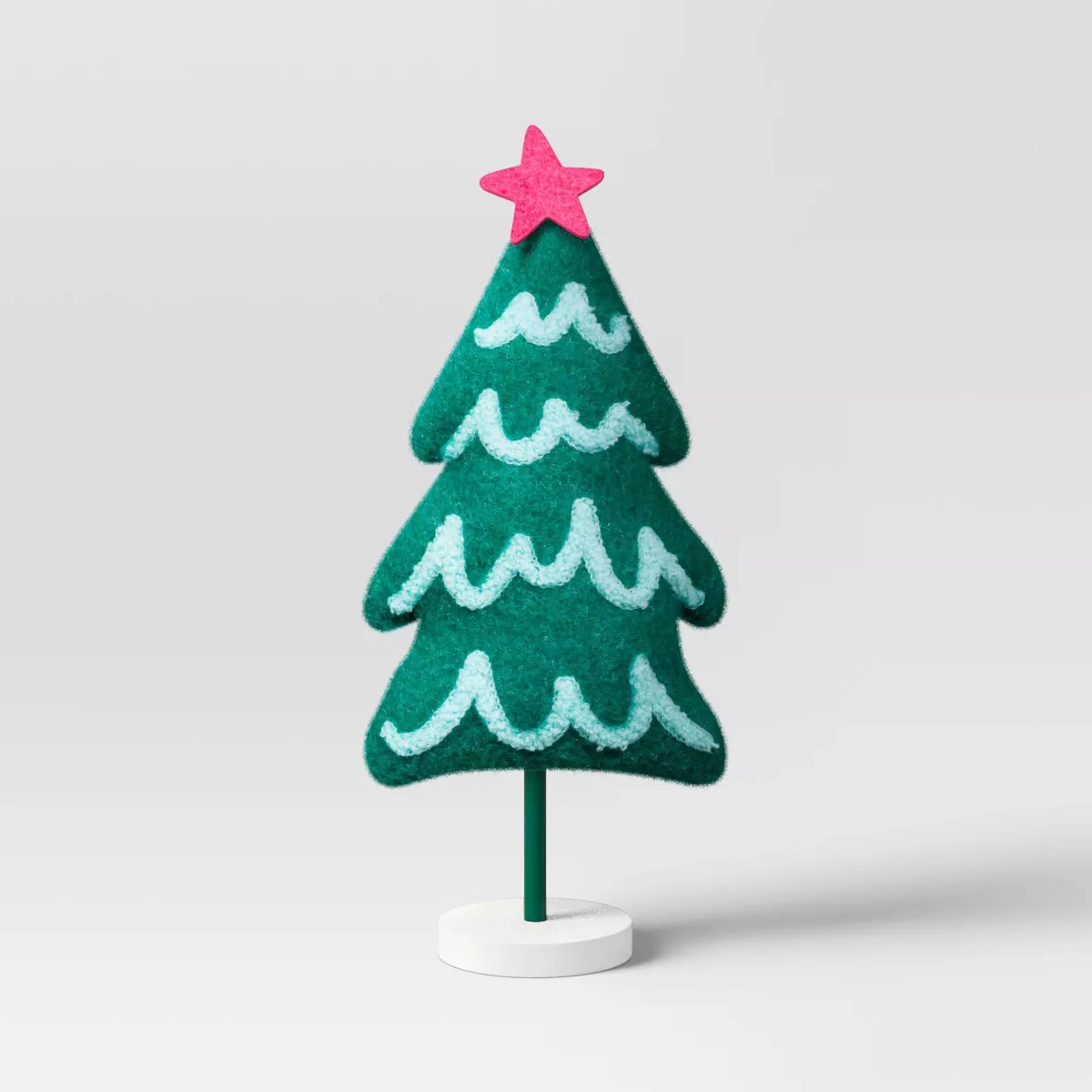 Fabric Christmas Tree Figurine with Pink Star - Wondershop™ Green | Target