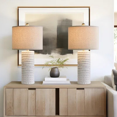 Anazagene Modern Ceramic Table Lamp Set, Suitable For Living Room, Bedroom, Office | Wayfair North America