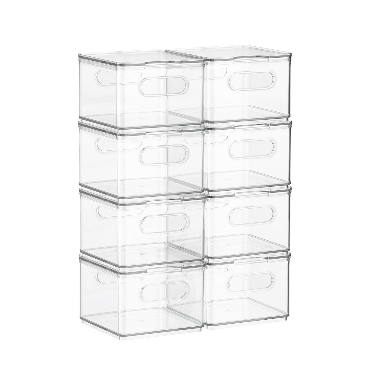Case of 8 T.H.E. Small Fridge Bin Clear | The Container Store