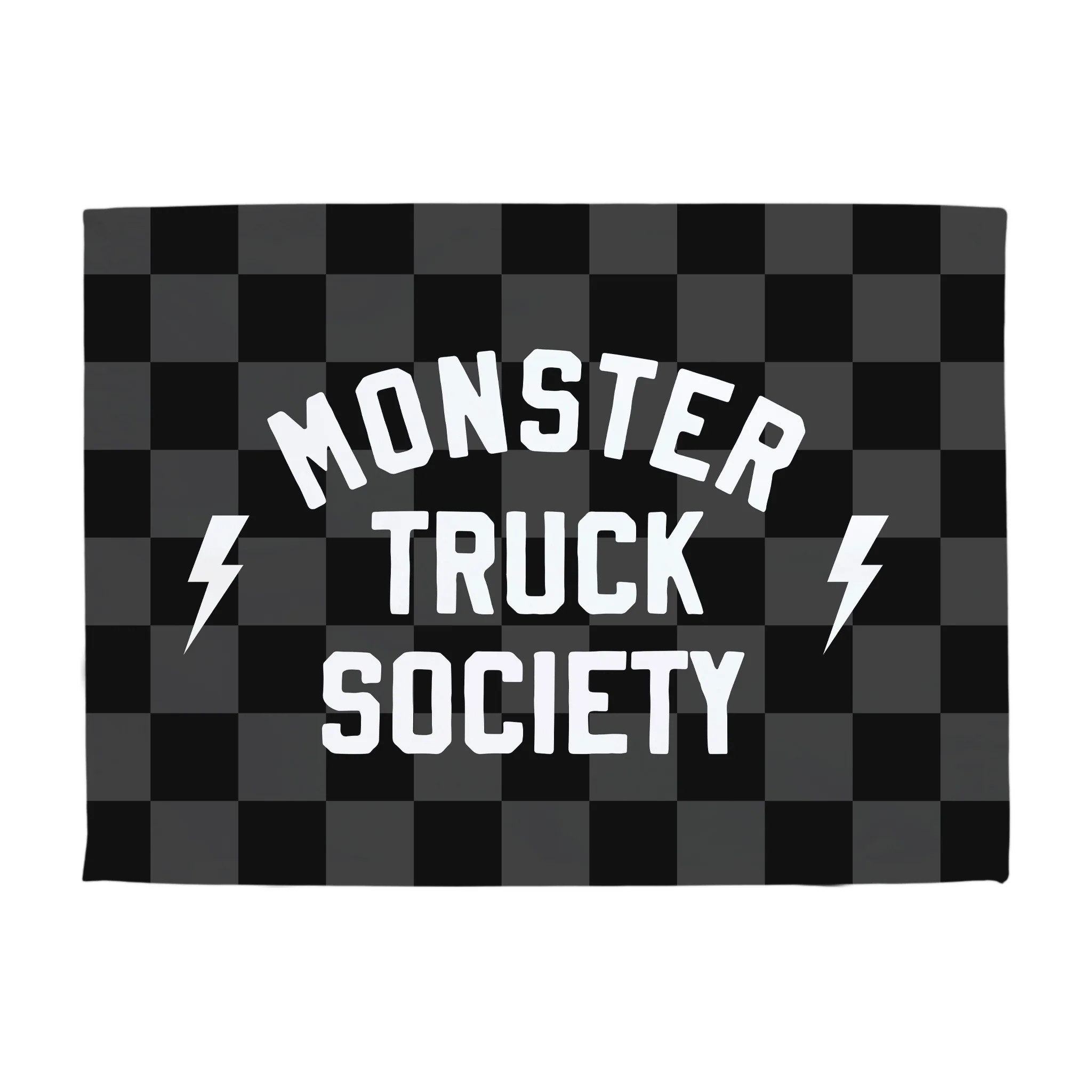 Monster Truck Society Banner - Hunny Prints x @jassn2 {Grey + Black Check} | Hunny Prints