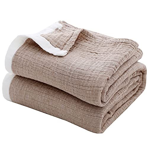 SE SOFTEXLY Muslin Throw Blanket, 100% Cotton Blankets for Adults and Baby, 3-Layer Soft Breathable  | Amazon (US)
