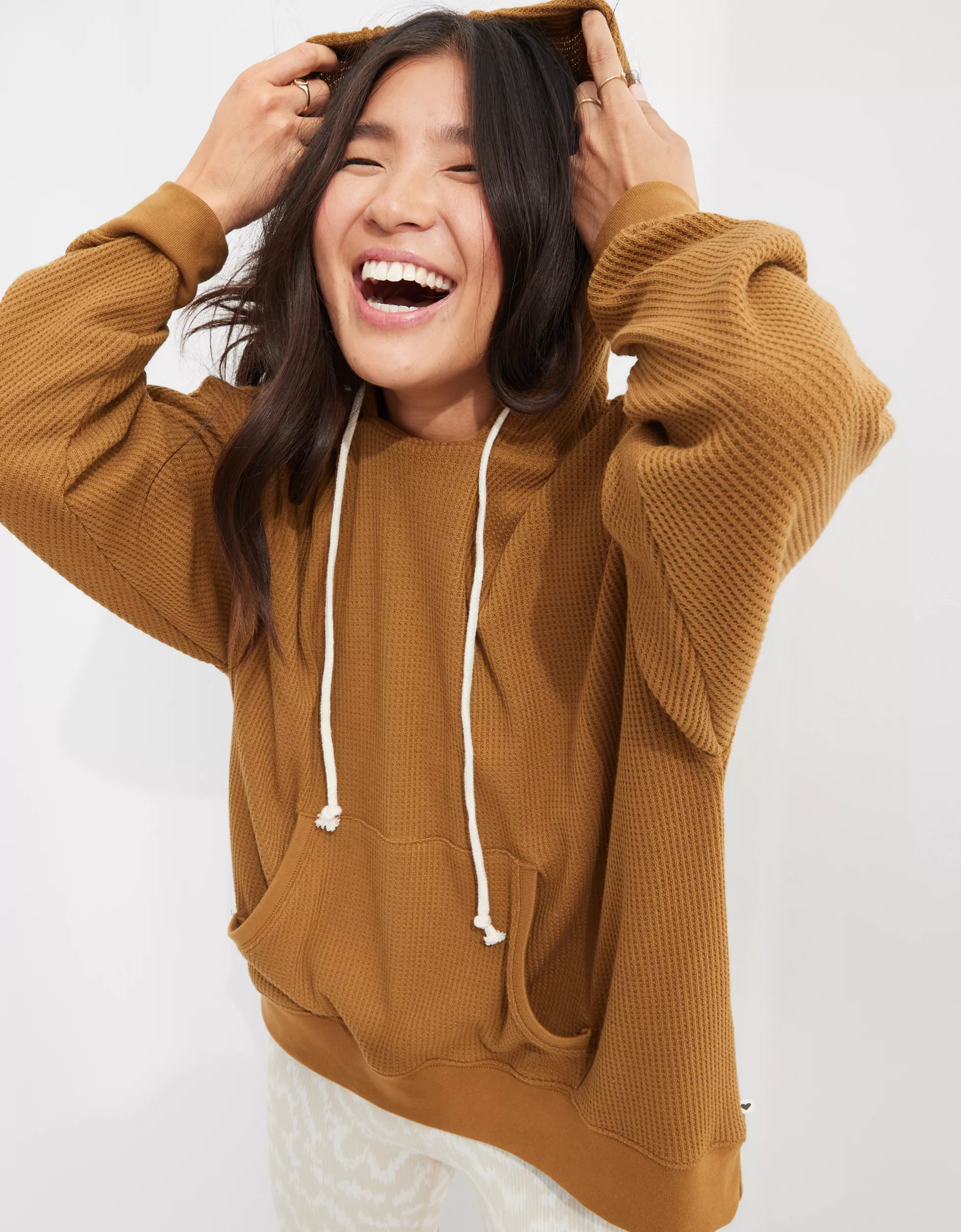 Aerie Cozy Waffle Hoodie | Aerie