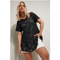 Yours Women's Broderie Anglaise Top in Black | Size: 22-24 | Debenhams UK