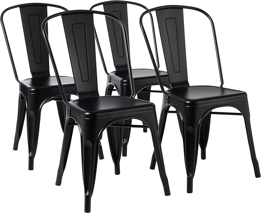 Amazon Basics 33DC01S4-BK Chair, 4 Pack, 20.1"D x 17.1"W x 33.5"H, Matte Black               
Mat... | Amazon (US)