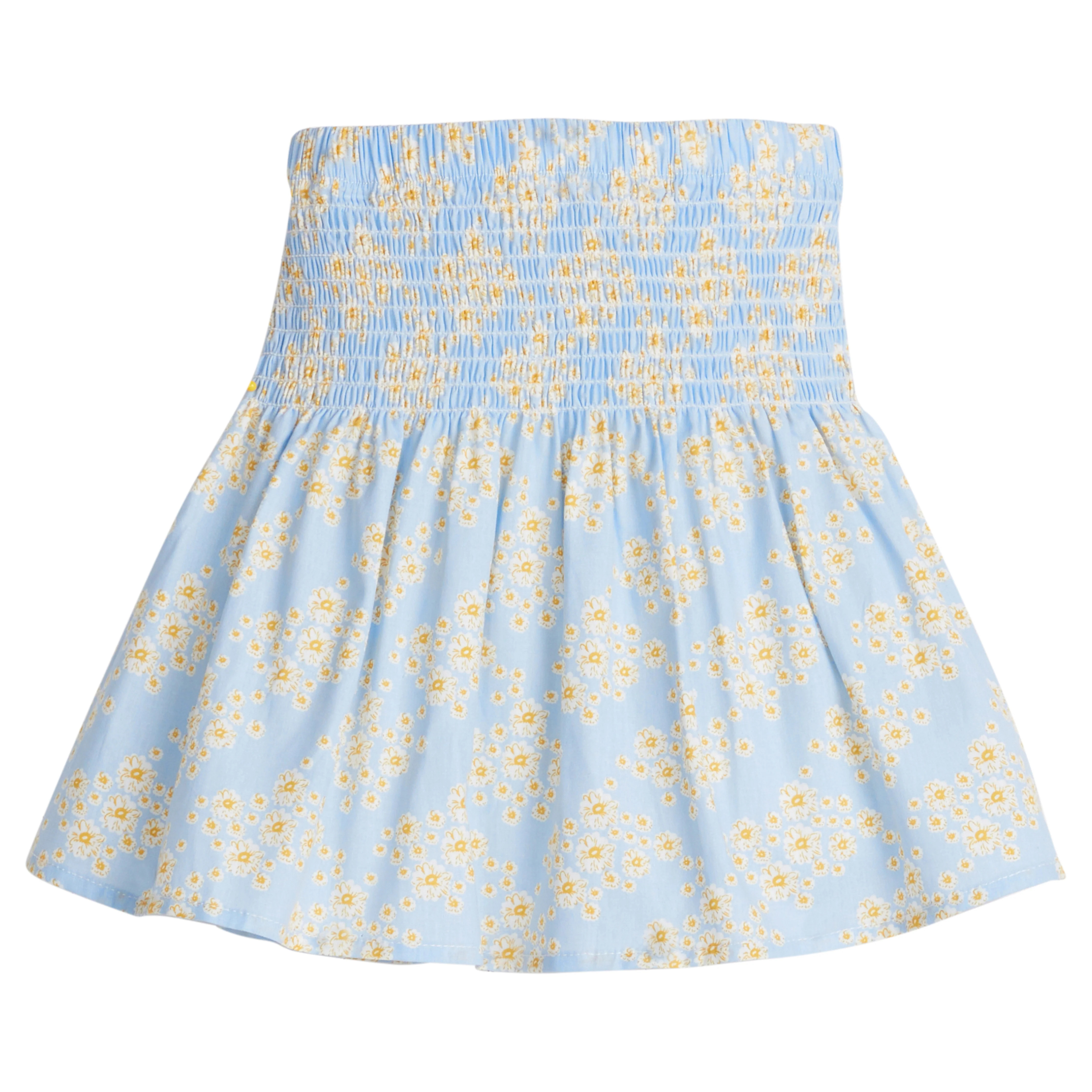 Shirred Circle Skirt - Blue Ditsy Floral | BISBY Kids