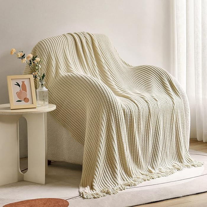 Blagic Knitted Throw Blanket for Couch,Soft Farmhouse Throw Blanket with Tassels,Home Decorative ... | Amazon (US)