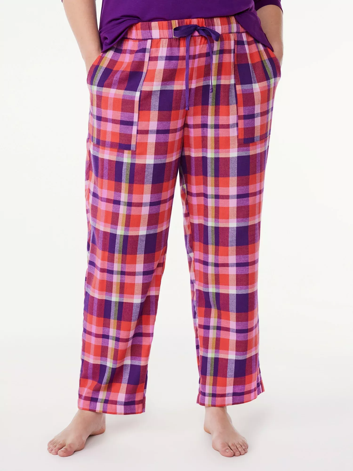 Joyspun Women's Flannel Sleep Shorts, Sizes XS to 3X 