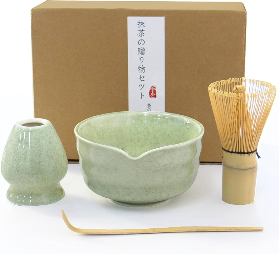 Matcha Whisk Set, Japanese Tea Set includes Matcha Bowl with Spout, Matcha Whisk and Holder, Bamb... | Amazon (US)