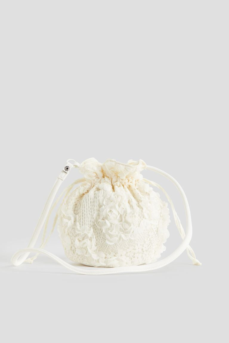 Lace pouch with shoulder strap - White/Flowers - Kids | H&M GB | H&M (UK, MY, IN, SG, PH, TW, HK)