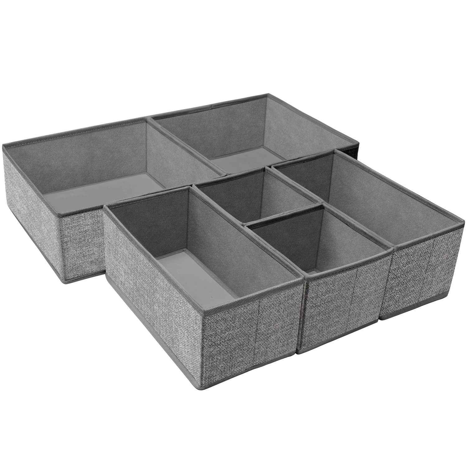 Criusia Underwear Drawer Organizer, 6 Set Foldable Underwear Drawer Organizer and Closet Dividers,St | Amazon (US)