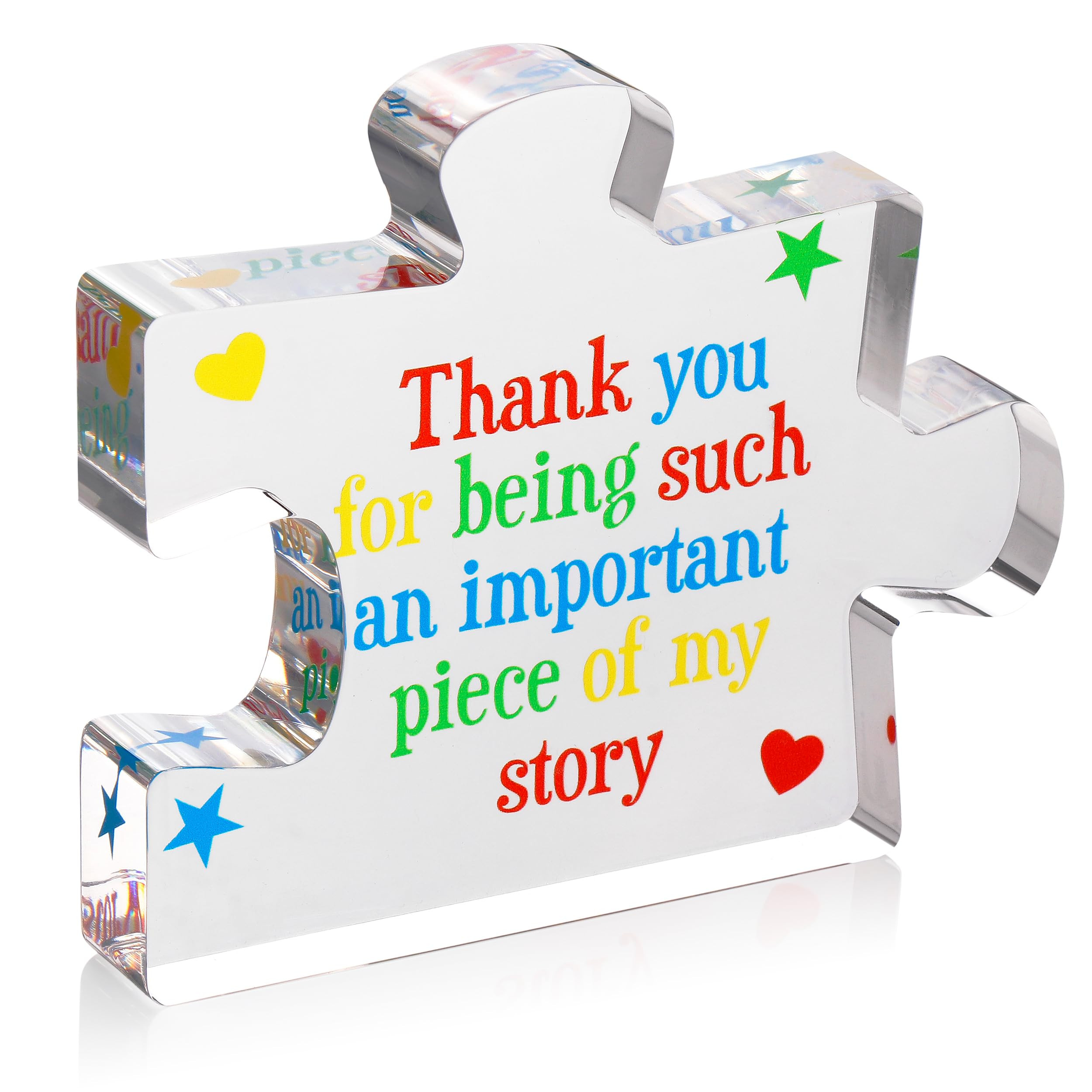 Teacher Appreciation Gifts for Women, Men - Thank You Engraved Acrylic Block Puzzle 4.1 x 3.5 inc... | Amazon (US)