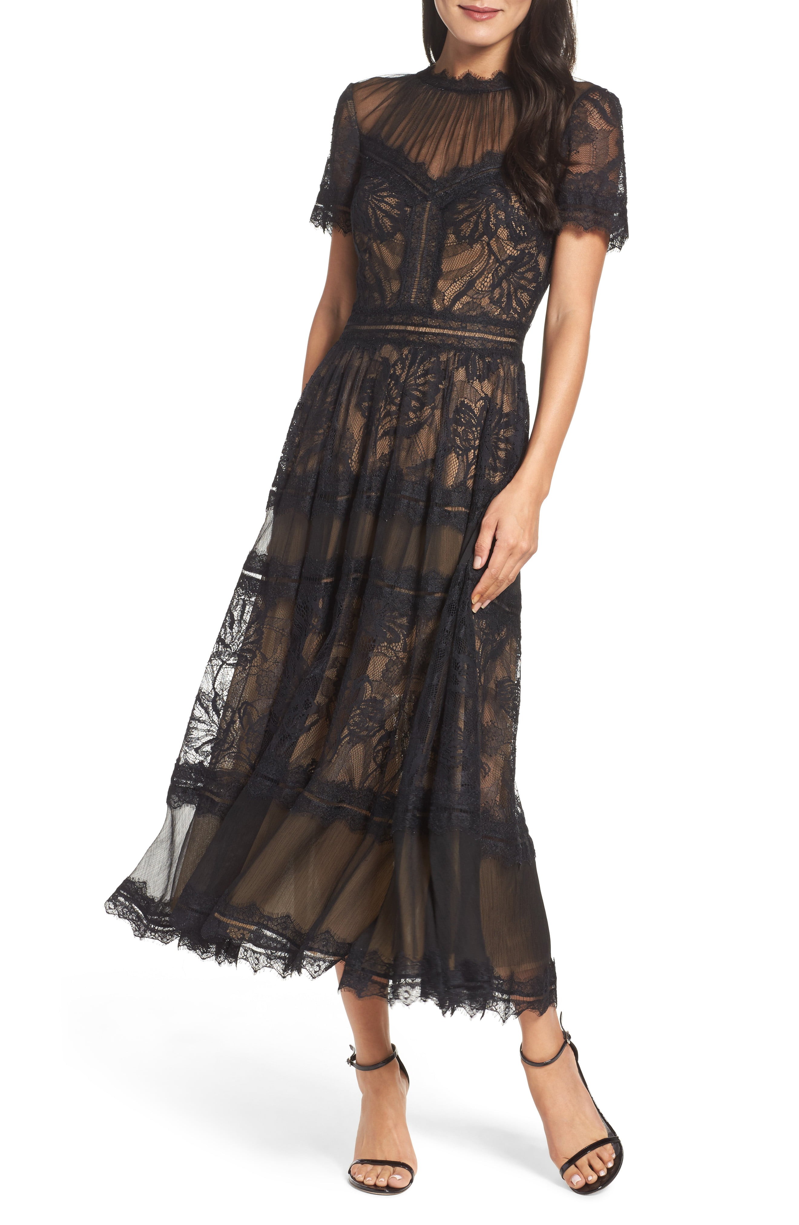 Tadashi Shoji Lace Tea-Length Dress | Nordstrom
