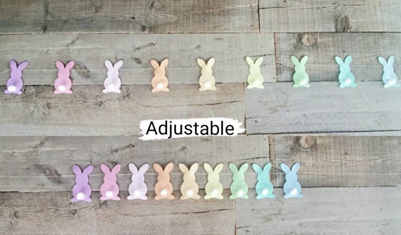 Easter Bunny Garland, Springtime Bunnies, Spring, Pastel Decor, Festive, Colorful, Pom Poms | Etsy (US)