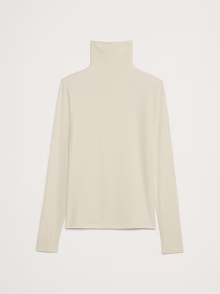 Luxe Wool-Blend Turtleneck T-Shirt | Banana Republic (US)