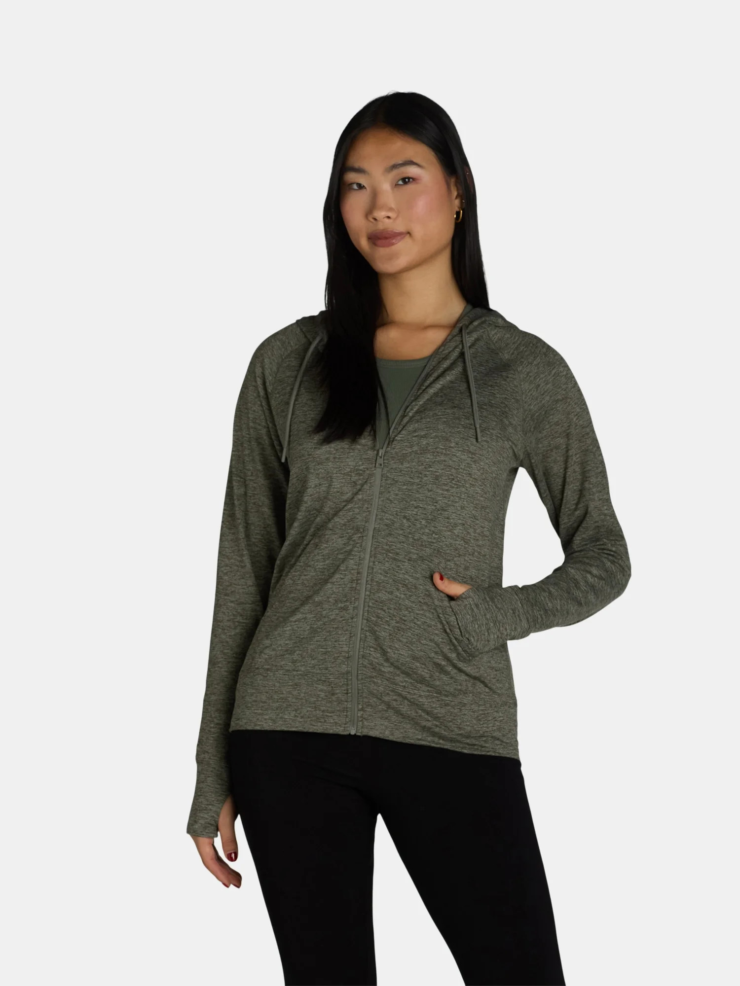 Athletic Works Women’s and Women's Plus ButterCore Zip-Up Hoodie with Long Sleeves, Sizes XS-4X | Walmart (US)