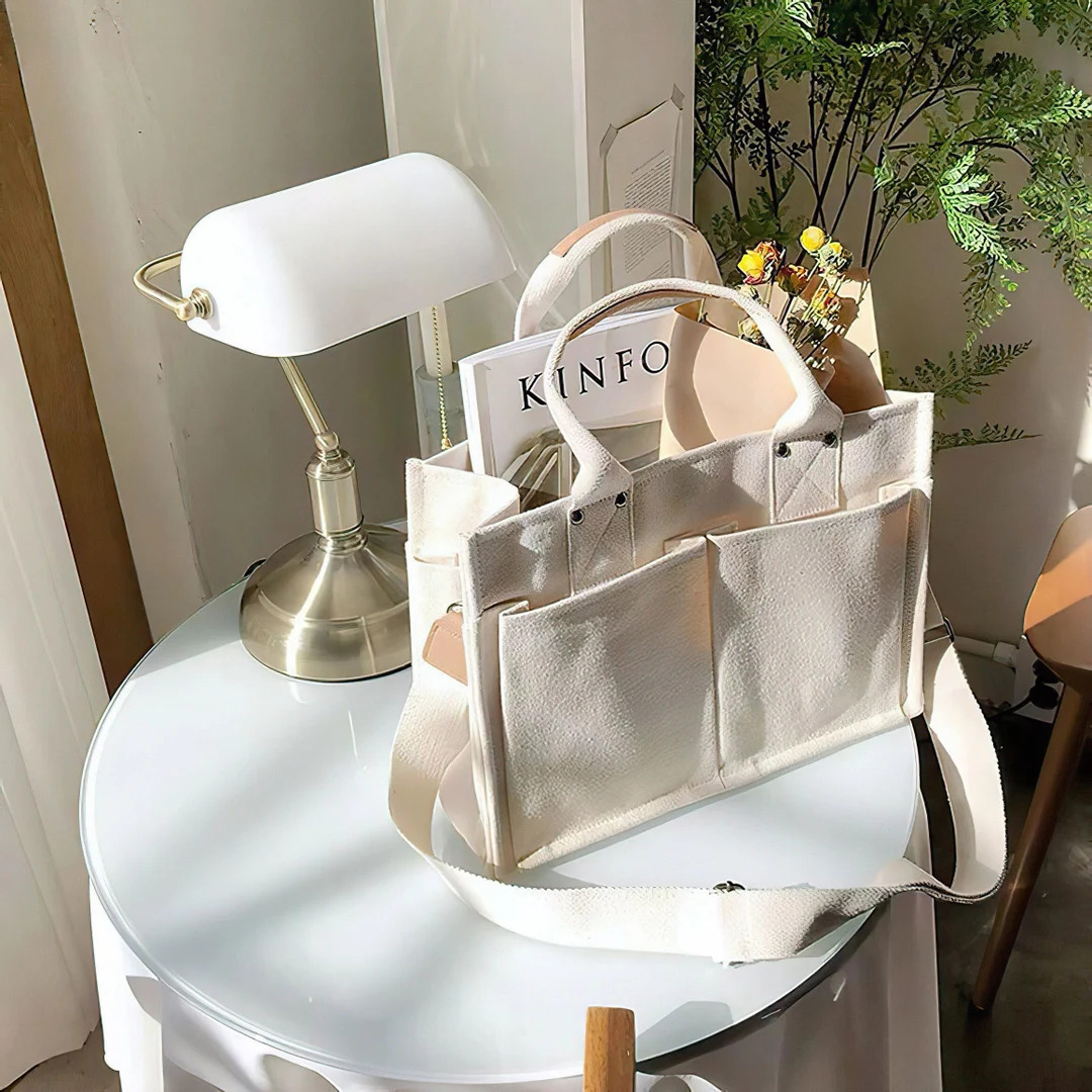 Large Capacity Canvas Bag Shoulder Bag Reusable Bag Multi - Etsy UK | Etsy (UK)