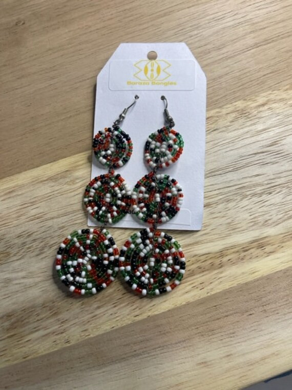 Handmade Beaded Kenyan Earrings - Etsy | Etsy (US)