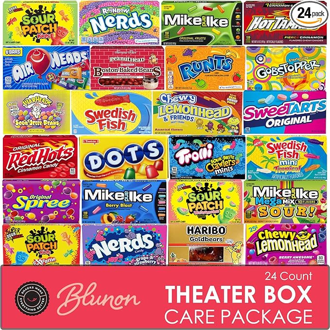 Movie Theater Candy - Assorted Candy Variety Pack - 24 Large Theater Size Boxes - Bulk Care Packa... | Amazon (US)