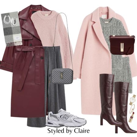 Red, pink & grey🍒
Tags: oversized long coat trench wool, knee high boots, pinstripe trousers, new balance, cable knit set and jumper, scarf. Fashion autumn winter inspo outfit ideas for otoño botas casual street style cherry red leather

#LTKSeasonal #LTKshoecrush #LTKstyletip