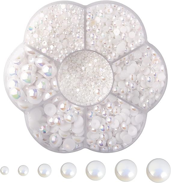 Articyard 5700 AB White Half Pearls for Crafts - Flatback Pearls/Jewels Pearls for DIY Accessory,... | Amazon (US)