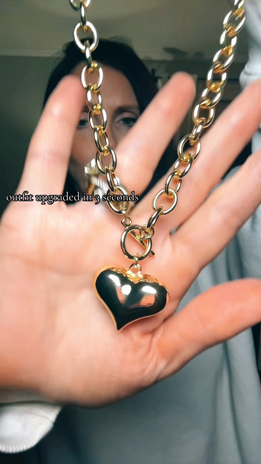 Gold necklace with heart charm 

#LTKValentine #LTKOver40 #LTKBeauty