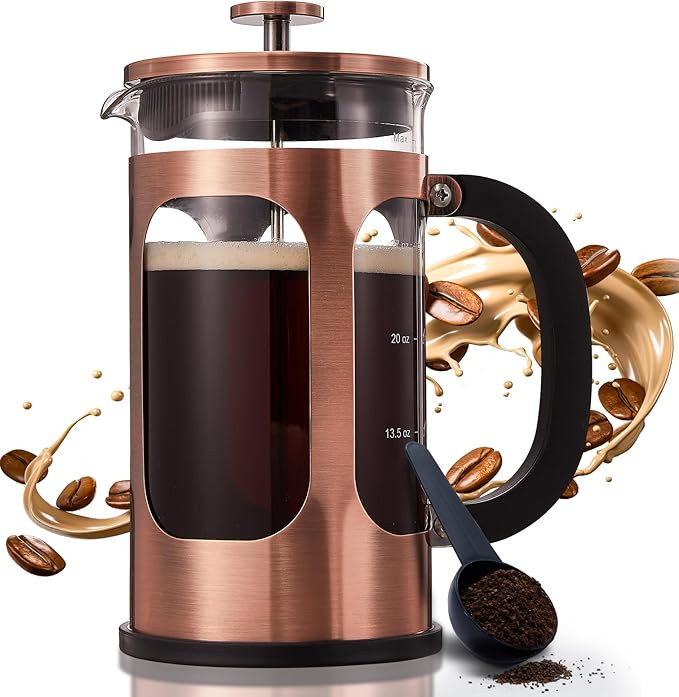 BAYKA 34 Ounce 1 Liter French Press Coffee Maker, Heat Resistant Thickened Borosilicate Glass Sta... | Amazon (US)