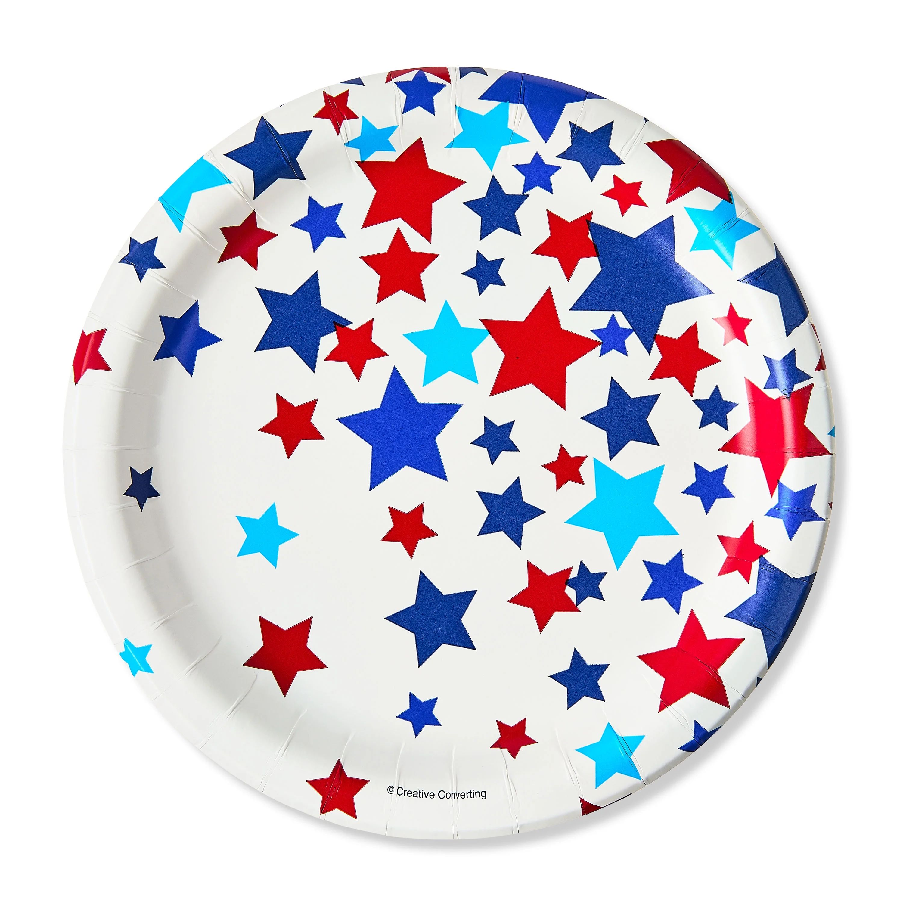 Patriotic Red, White, and Blue Stars Paper Lunch Plates, 8 Count, by Way To Celebrate - Walmart.c... | Walmart (US)