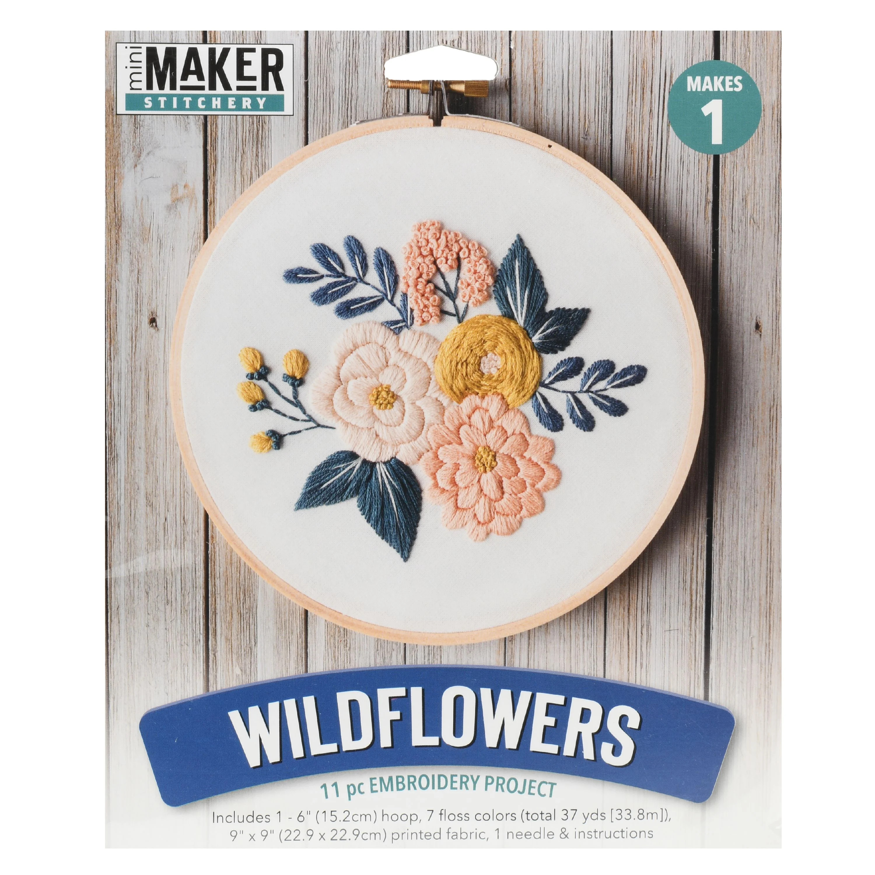 Leisure Arts Kit Mini Maker Embr 6" Wildflowers - Walmart.com | Walmart (US)