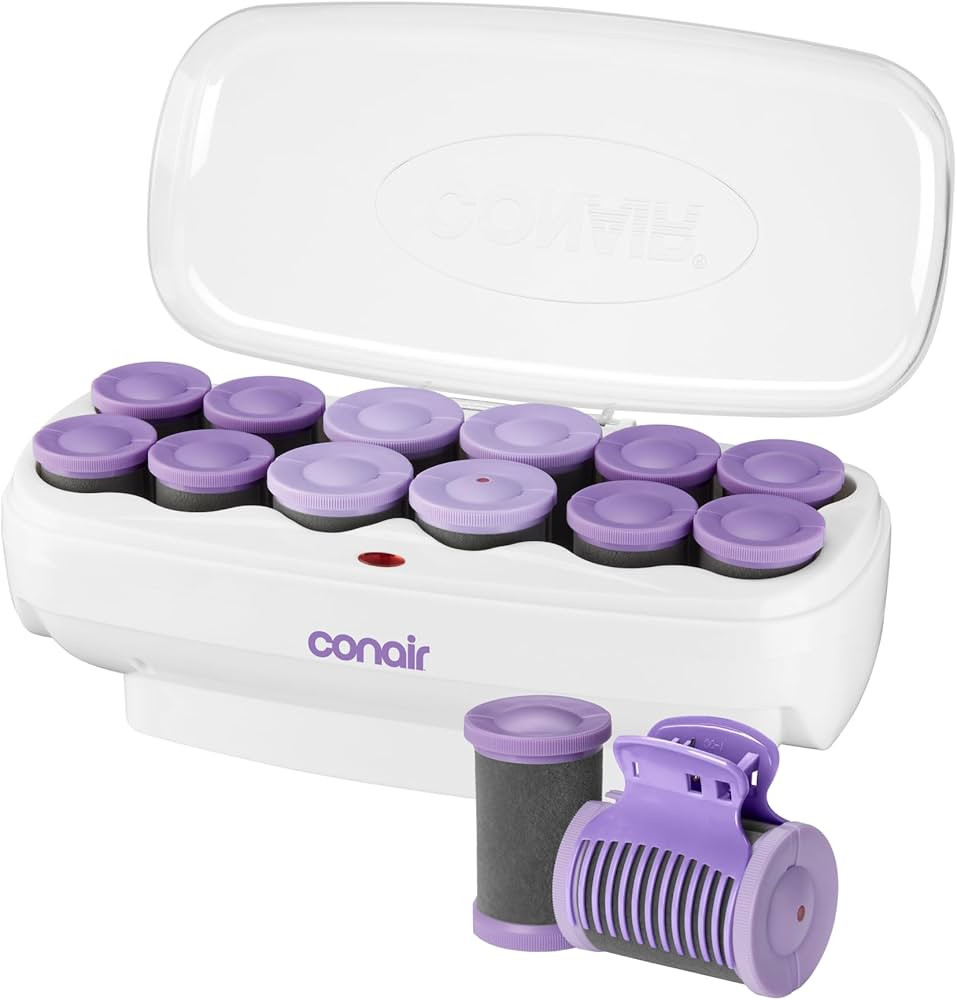 Conair Ceramic Hot Rollers, 1 3/4 Inch & 1 1/2 Inch Rollers, Lavender, 12 | Amazon (US)