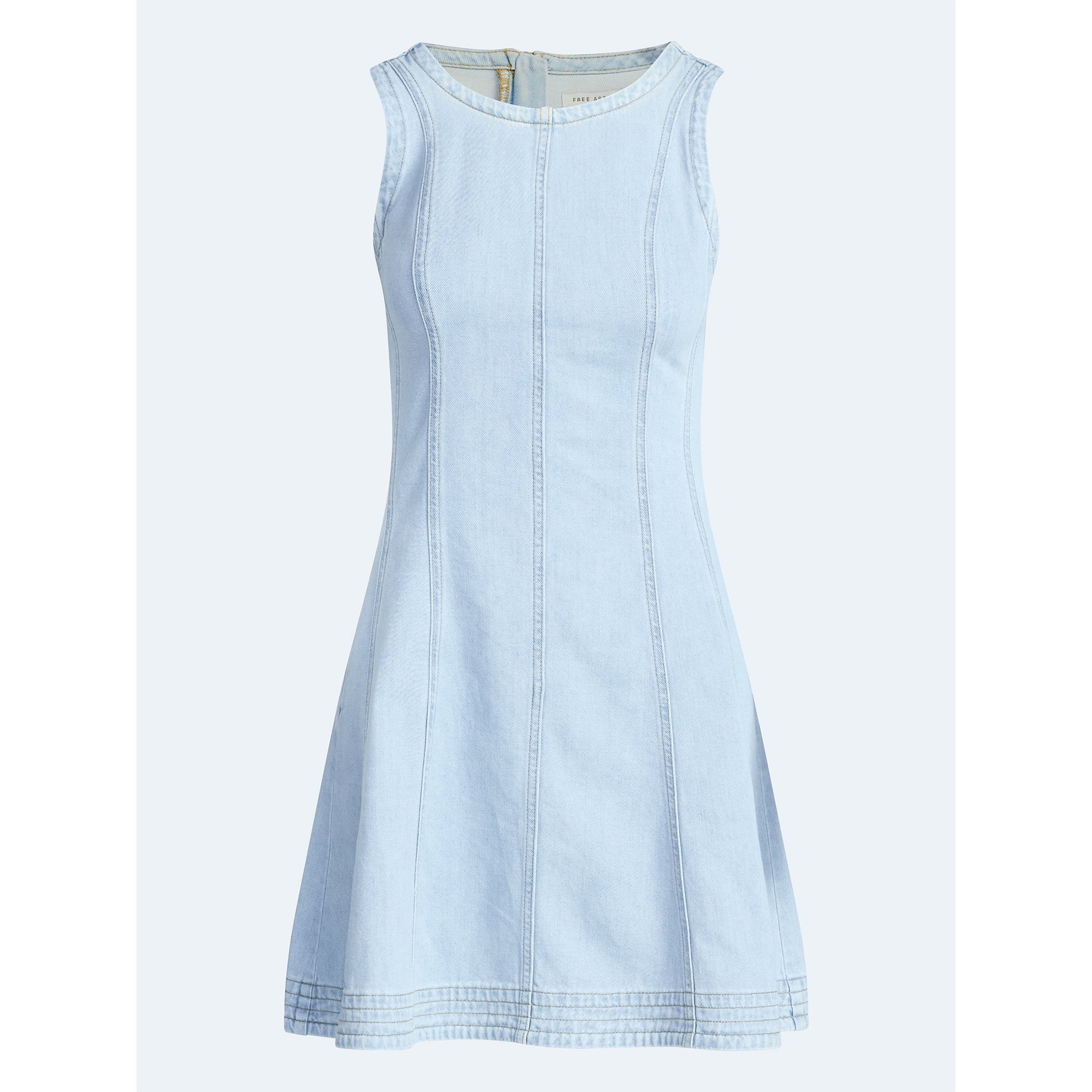 Free Assembly Women's and Women's Plus Sleeveless Denim Panel Mini Dress, Sizes XS-4X | Walmart (US)
