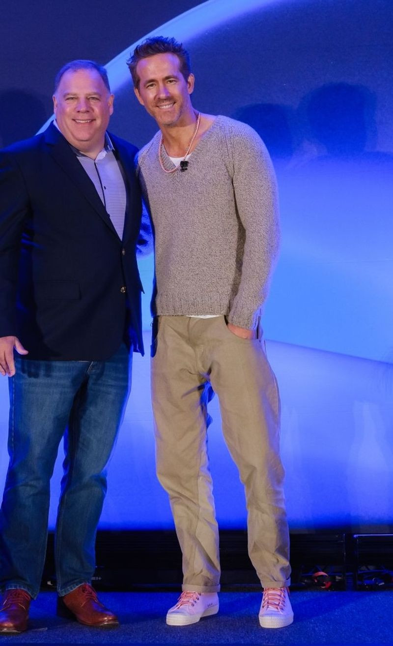 Ryan Reynolds wearing a Jia Jia necklace, Zegna sweater,  Archie & Dennis pants, and Novesta Shoes 

 #LTKOver40 #LTKTall #LTKMens