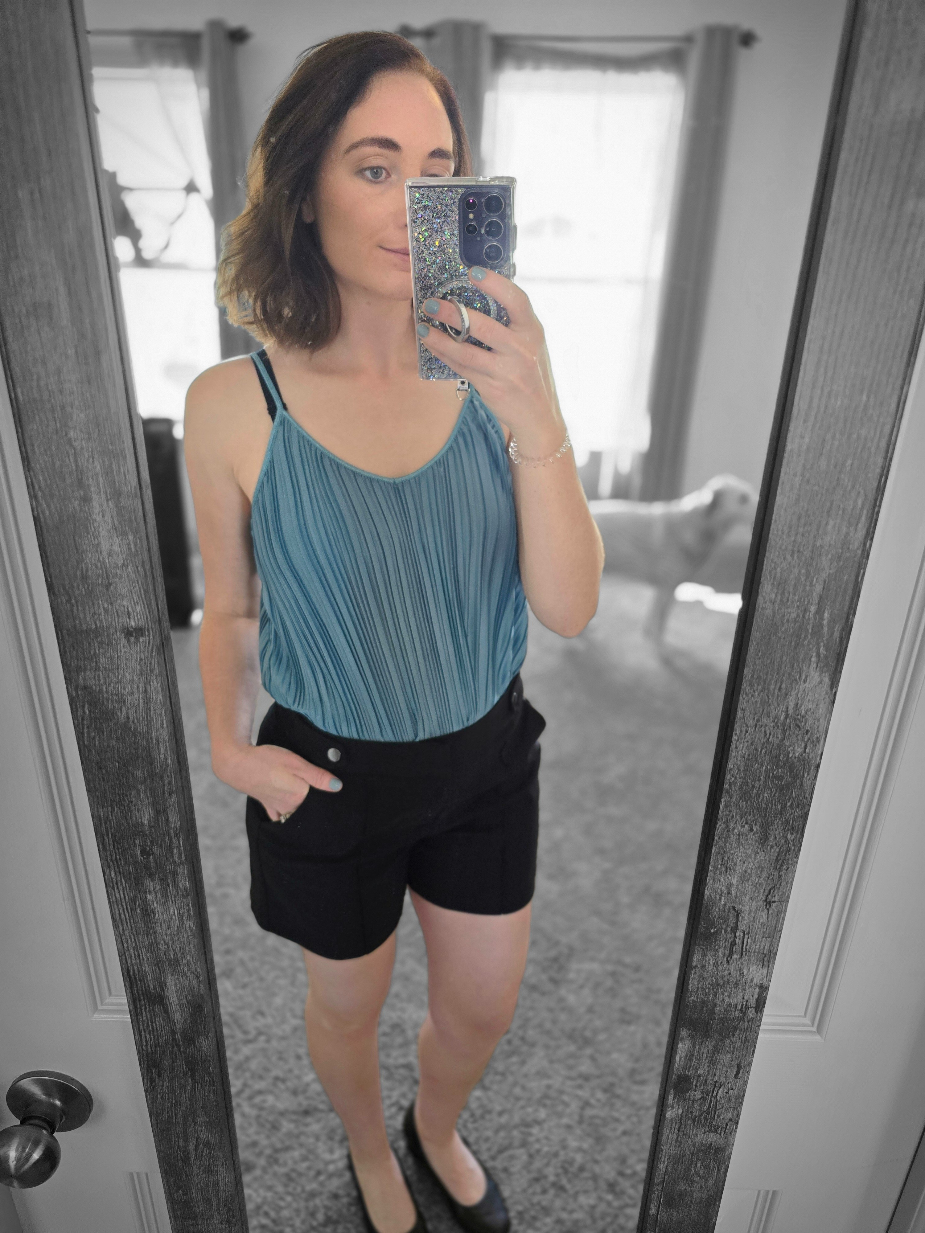 The perfect mix of dressy and comfortable. Plus my cute pup 🐕Shorts: M Tank Top: S

#LTKstyletip