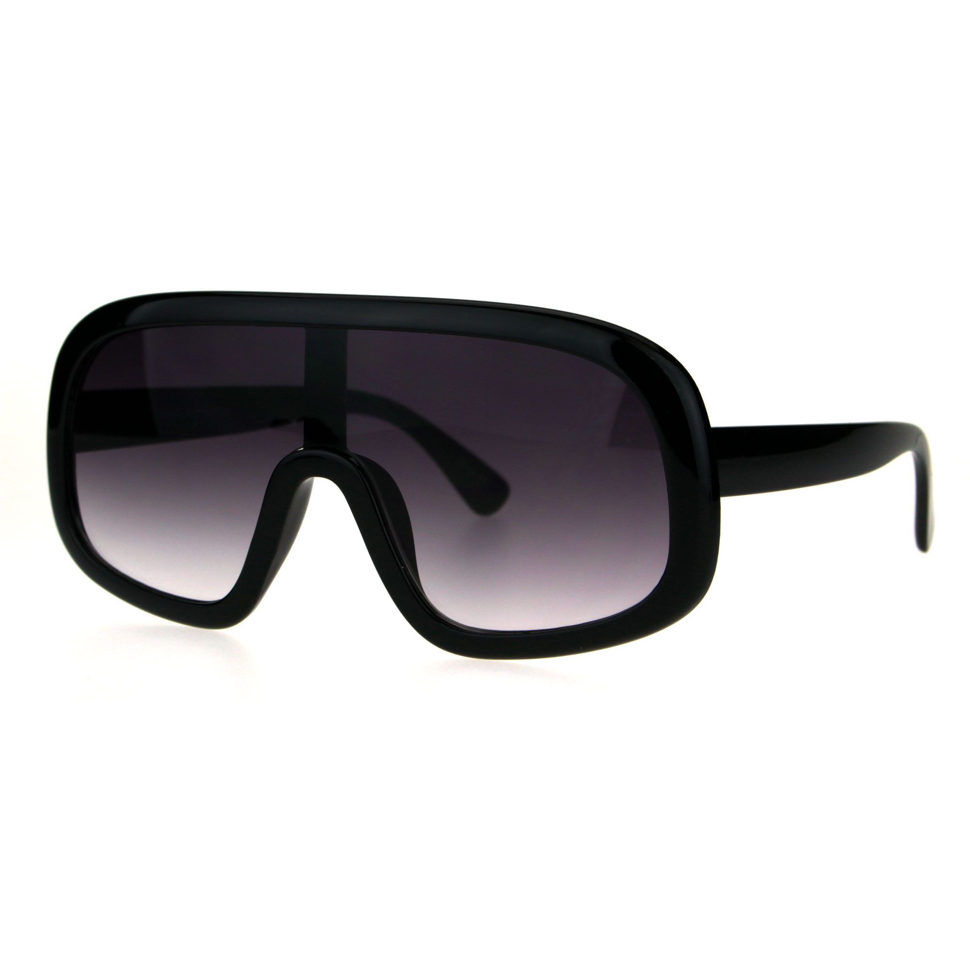 Oversized Futurism Robotic Shield Sport Racer Plastic Sunglasses Black Smoke | Walmart (US)