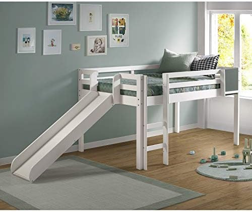 Naomi Home Cindy Low Loft Bed with Fun Slide White/Twin | Amazon (US)