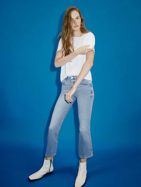 Le One Crop Mini Boot Caspio | Frame Denim