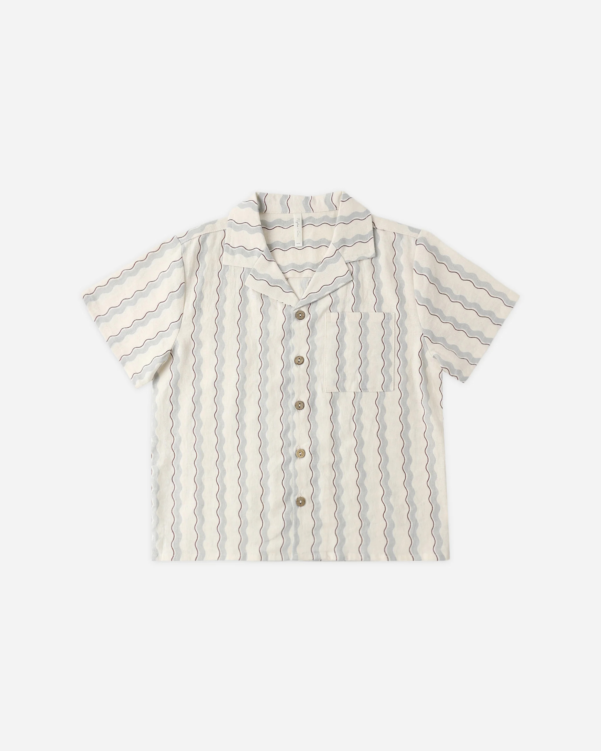 Lapel Collar Shirt Wave Stripe | Rylee + Cru