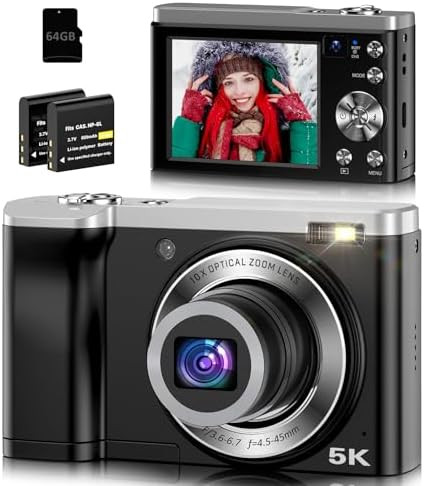 5K Digital Camera 10X Optical Zoom, 56MP Cameras for Photography with Front and Rear Dual Cameras... | Amazon (US)