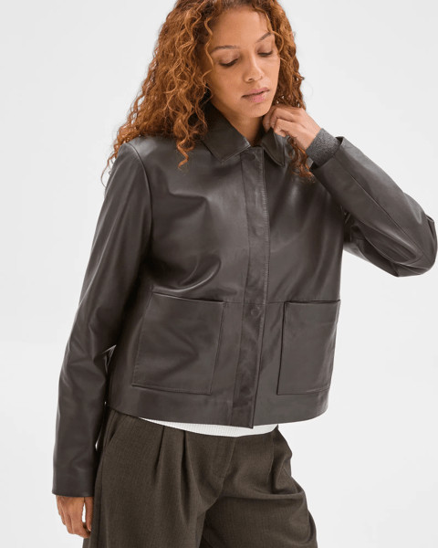 Premium Leather Button Through Jacket | Target AU
